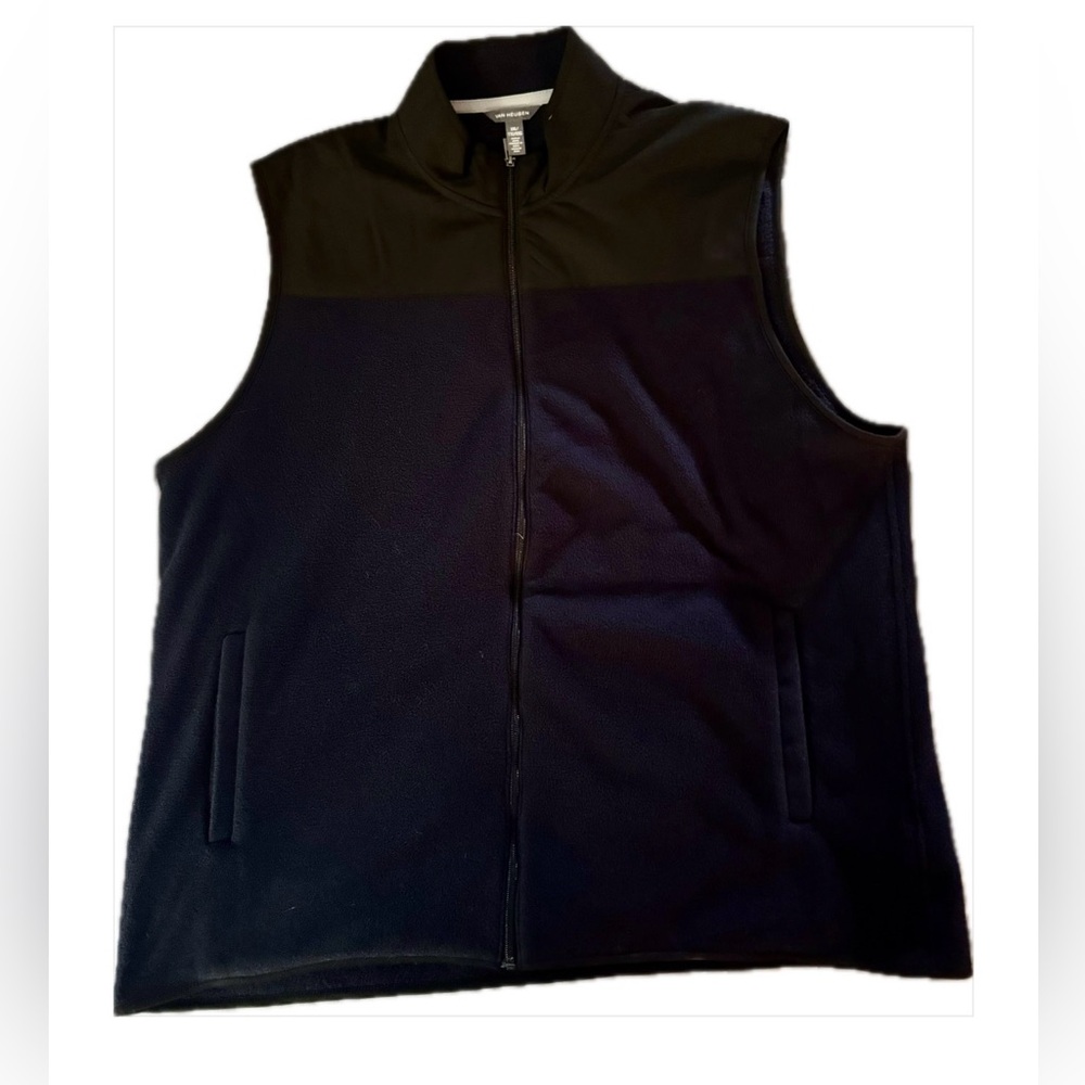 Van Heusen Men’s XXL Black Navy Vest Full Zip Lightweight NWOT Worn Once